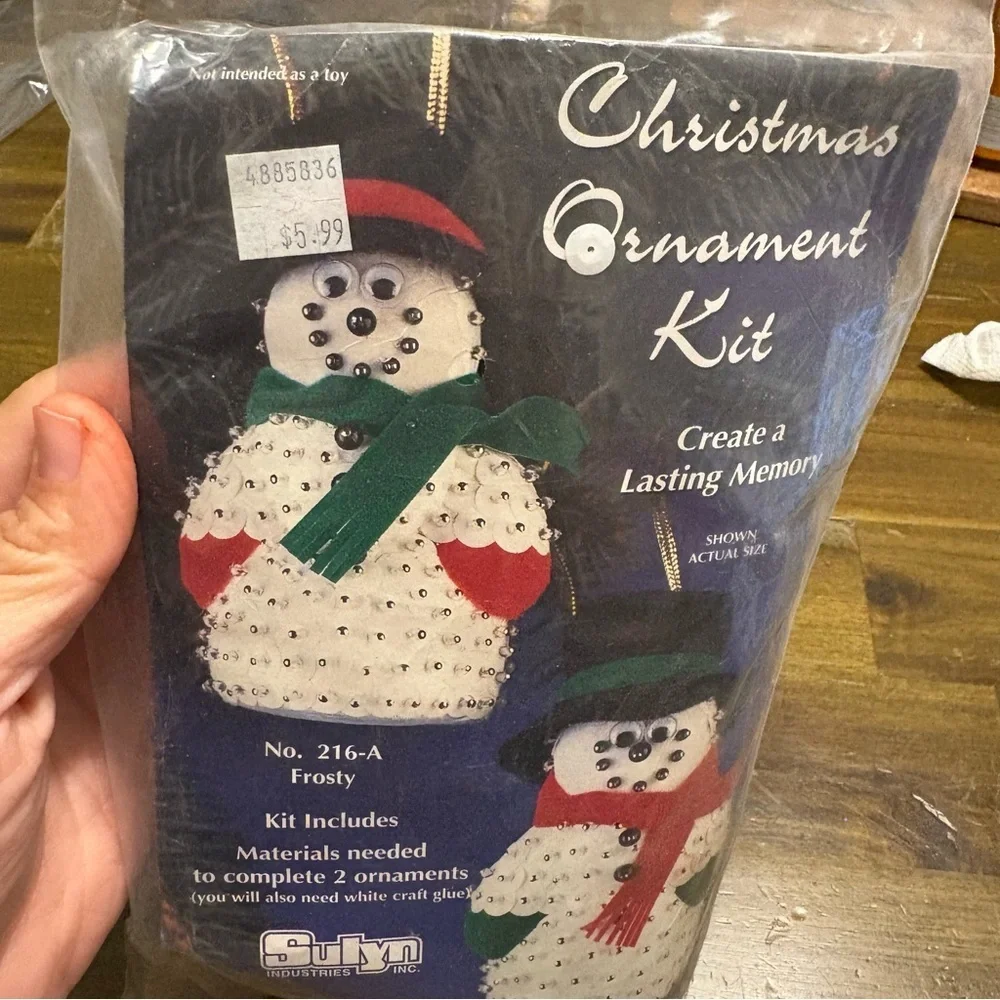 Sulyn NOS Christmas Ornament Kit Frosty the Snowman Beaded Holiday Craft MIP